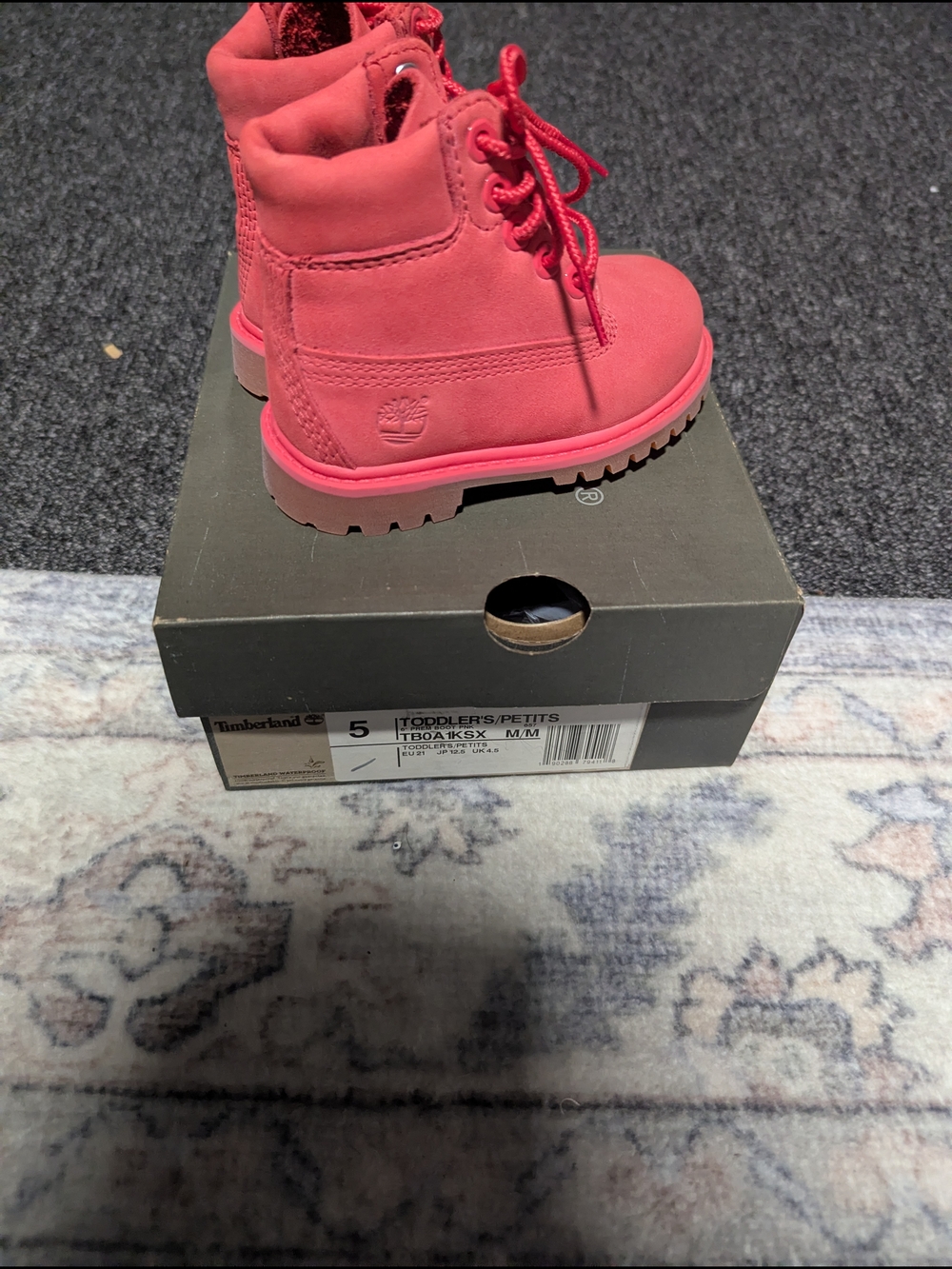 Timberland Kids Bright Pink Lace-Up Boots